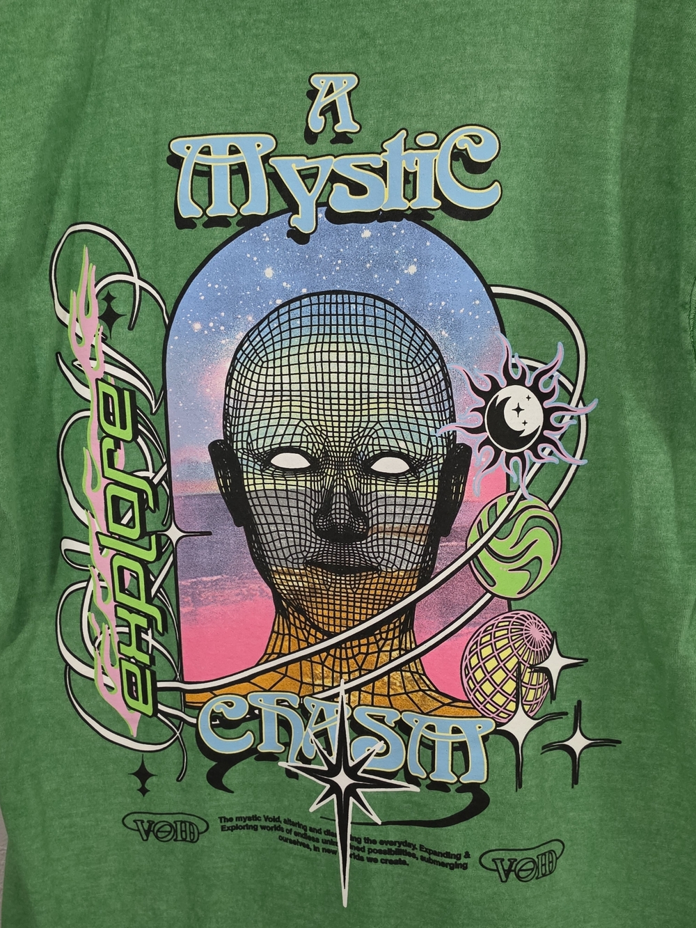 PacSun Mystic Vintage Green Graphic Short Sleeve Tee 100% Cotton Mens Large - Picture 7 of 7